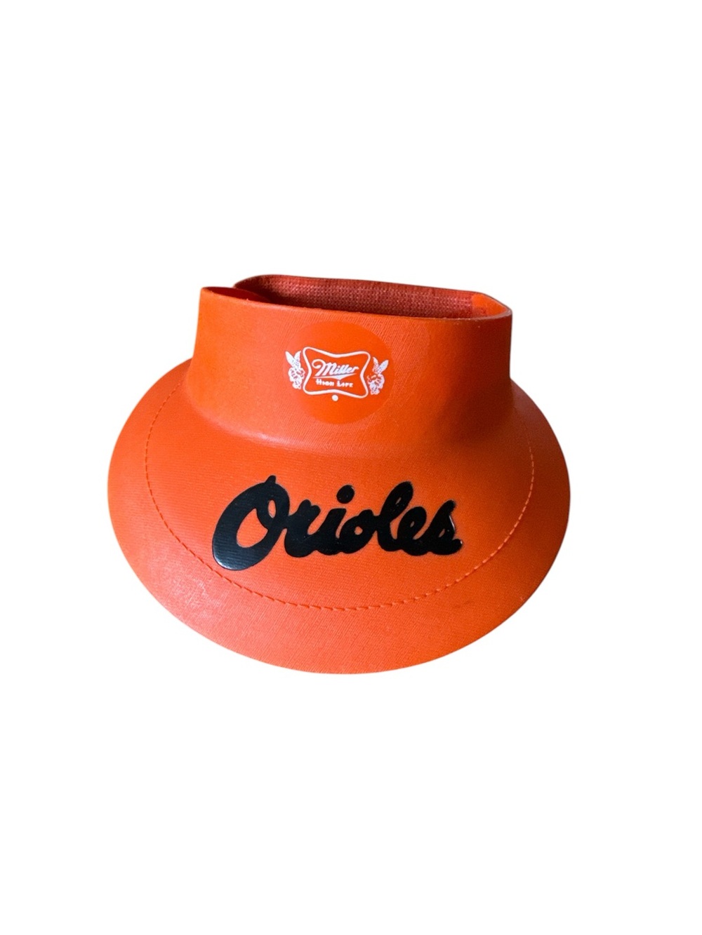 Vintage Baltimore Orioles Sun Visor Miller High Life Plastic Molded One Size MLB